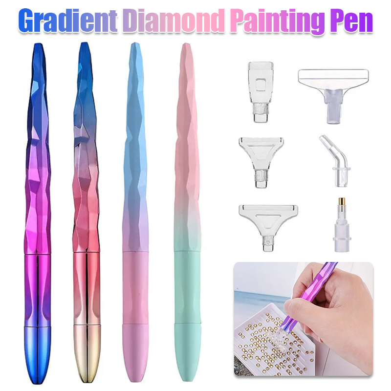 Resin Art Diy - グラデーションダイヤモンドペイントペンセット、6つのペンチップ付き、DIYアートクラフトアクセサリー、絵画愛好家のためのクリスマスギフト