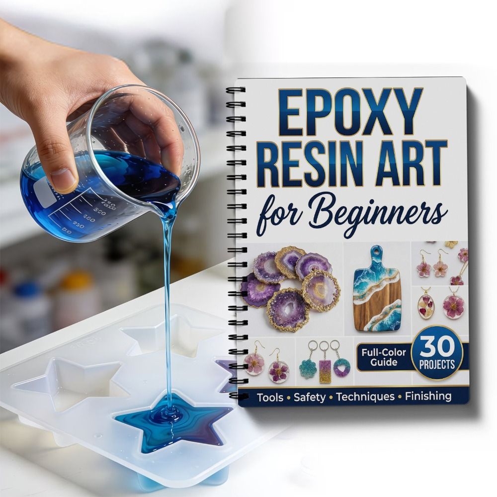 Resin Art Tutorial - ステップバイステップ エポキシ樹脂アートハンドブック 30のプロジェクトイラスト付き 初心者向けDIYクラフトブック クリエイティブツールハンドブック チュートリアル