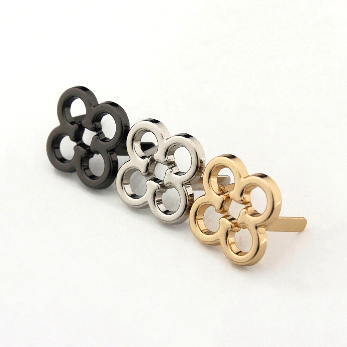 Resin Art Ring - 2 個金属花の形の装飾バックルバッグファッションクリップバックルハードウェアレザークラフトバッグハンドバッグ靴 DIY アクセサリー