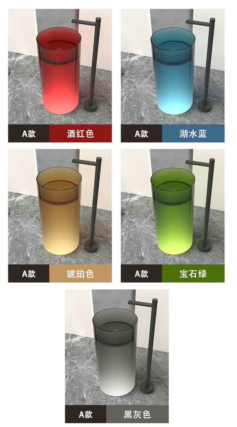 Resin Art Floor Design - カラー純アクリル透明樹脂クリスタルアート一体型床置きトイレシンク洗面台モダンなバスルームデザイン