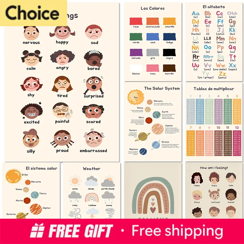 Resin Art Learning - 教育用および幼児教育用ポスターアート、学習用ポスター、プレイルーム、学校、家族、絵画、装飾文字
