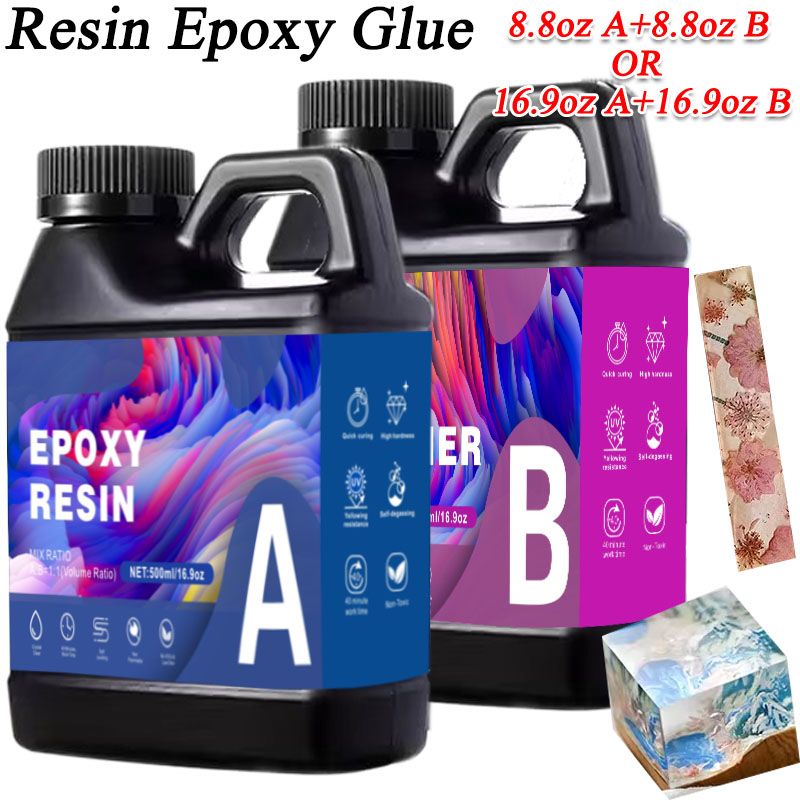 Resin Art And Jewelry - 17.6オンス/33.8オンス AB樹脂エポキシ接着剤 UV耐性 自己レベリング キャスティング＆コーティング樹脂 ジュエリー、テーブルトップ、様々なアートプロジェクト用