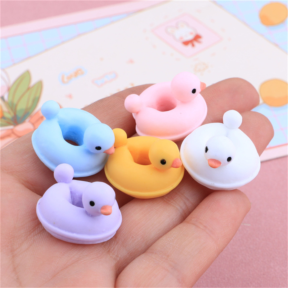 Resin Art Ring - 樹脂製の漫画のアヒルの水泳リング,レジンのフラットバック,スクラップブックの装飾アクセサリー,家の装飾,20個