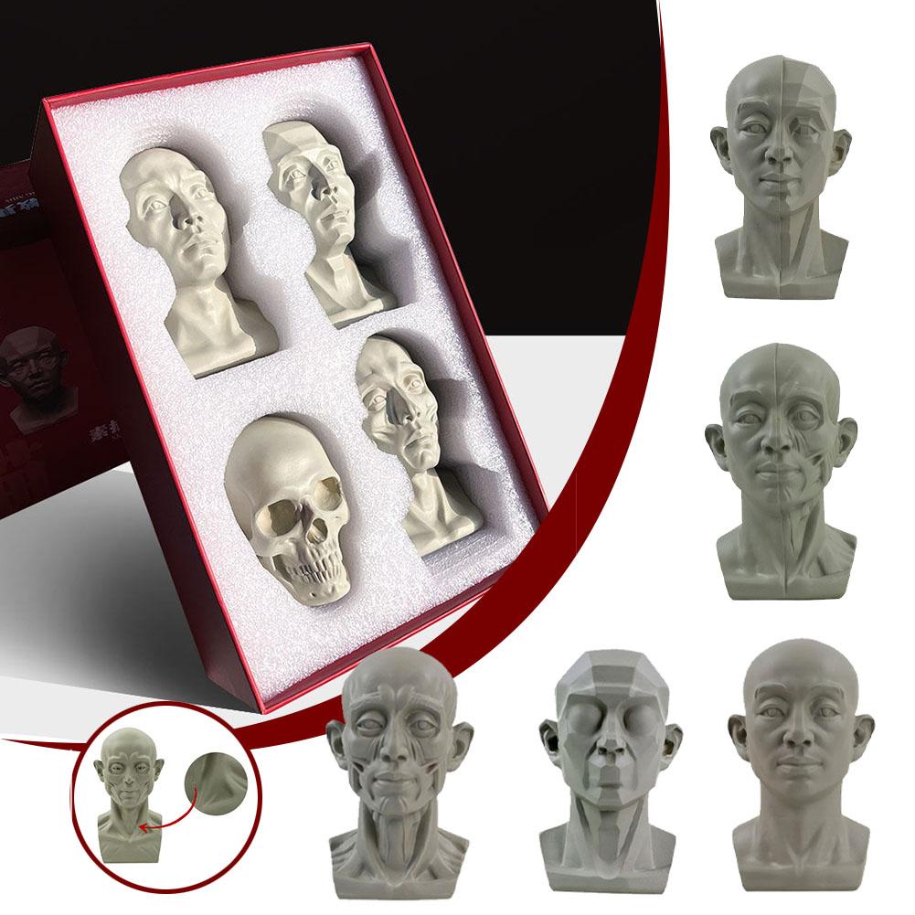 Resin Art Learning - アート石膏ポートレート教材シミュレーションフラット石膏ツール実用的なスケッチヘッド樹脂ミニバージョンポートレート学習 A9P7