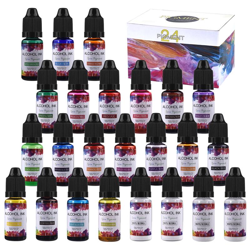 Resin Pigment Alcohol Ink - 1セットエポキシ樹脂顔料キットアートインクアルコール液体着色剤染料拡散顔料diyのuvエポキシ樹脂モールドジュエリーメイキング