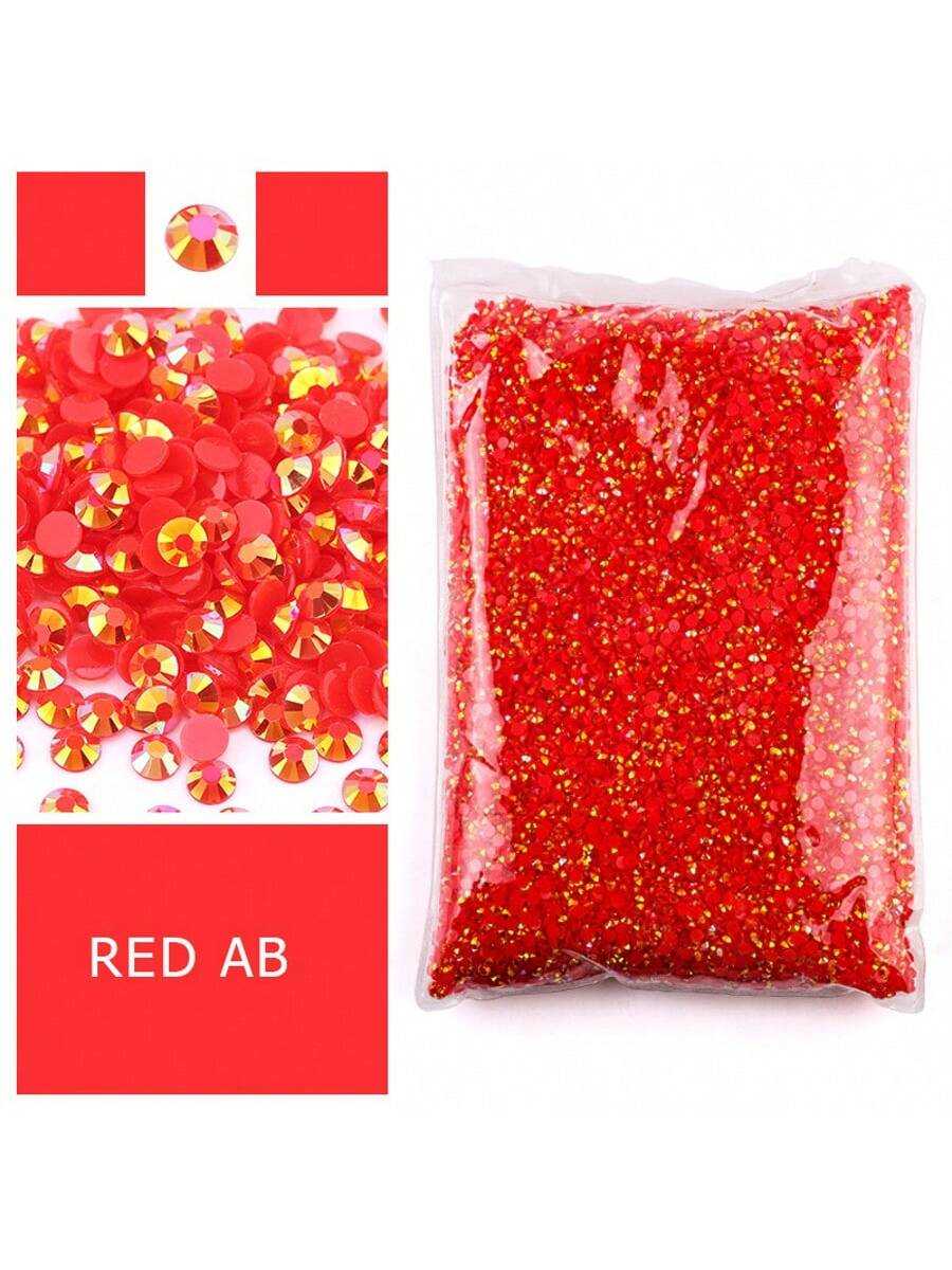 Resin Art Quantity - 赤いフラットバック樹脂ラインストーン、非ホットフィックス、大量卸売、クラフトDIY、クリエイティブデザイン、衣類、メイクアップ、ネイルアート用