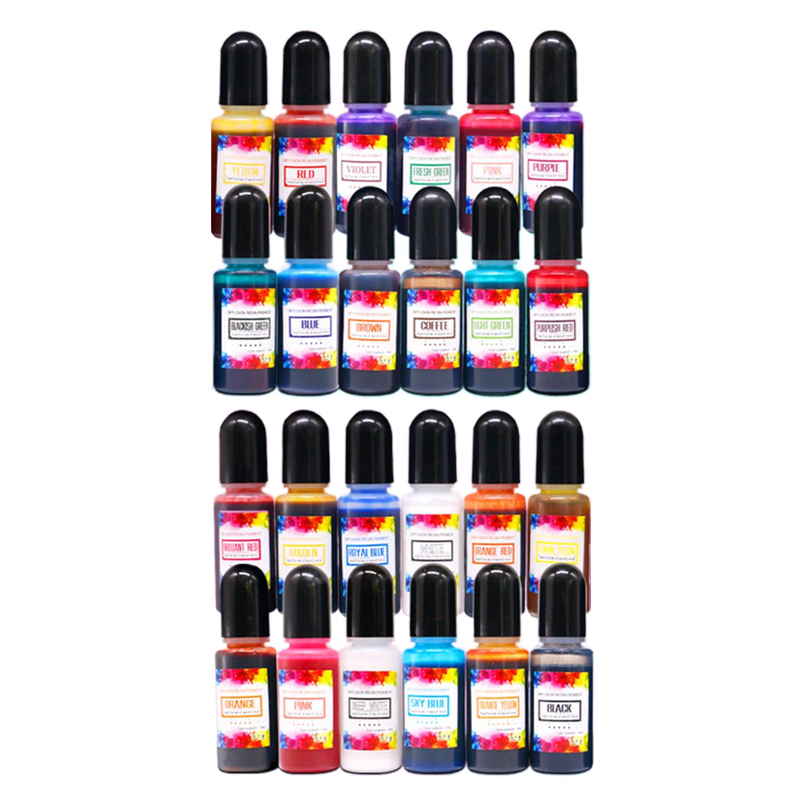 24個入りアルコールインク エポキシ樹脂顔料 液体染料 濃縮 - Resin Pigment Alcohol Ink のレビューと価格
