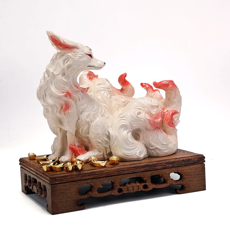 九尾の狐の置物 狐 九尾の狐 仏教寺院の像 家庭用家具 デス - Resin Art Gift For Anniversary のレビューと価格