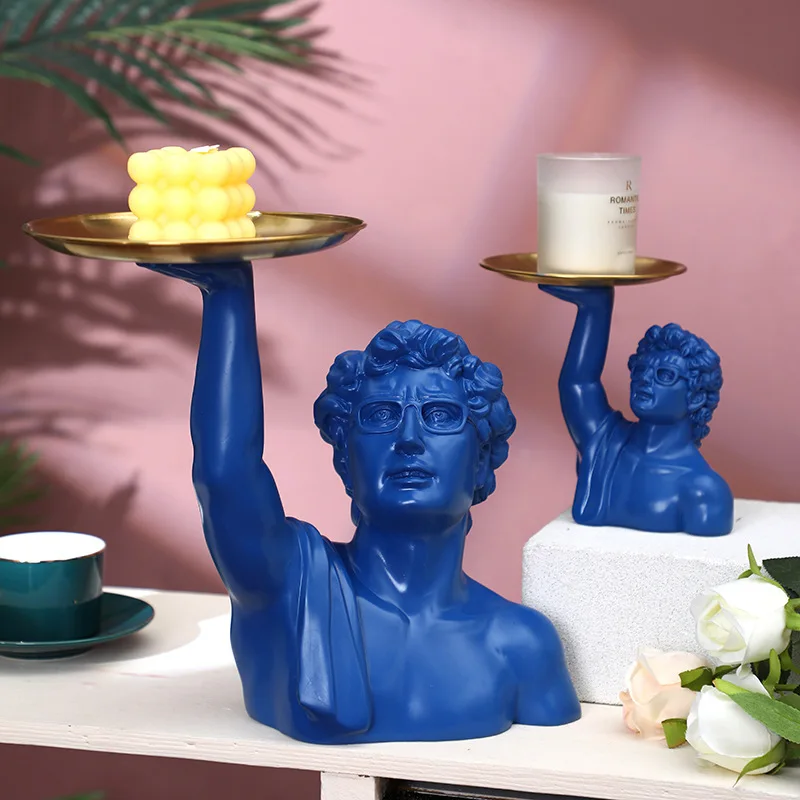 ダビデ彫刻トレイ クラシック ミケランジェロ胸像 サービング - Resin Art Gift For Anniversary のレビューと価格