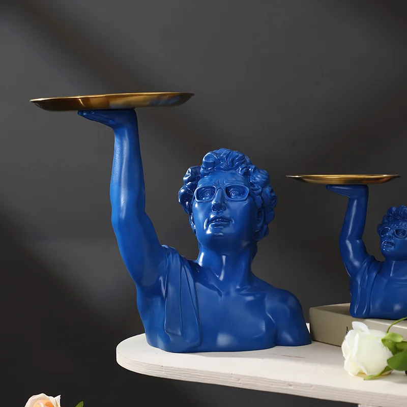 ダビデ彫刻トレイ クラシック ミケランジェロ胸像 サービング - Resin Art Gift For Anniversary のレビューと価格