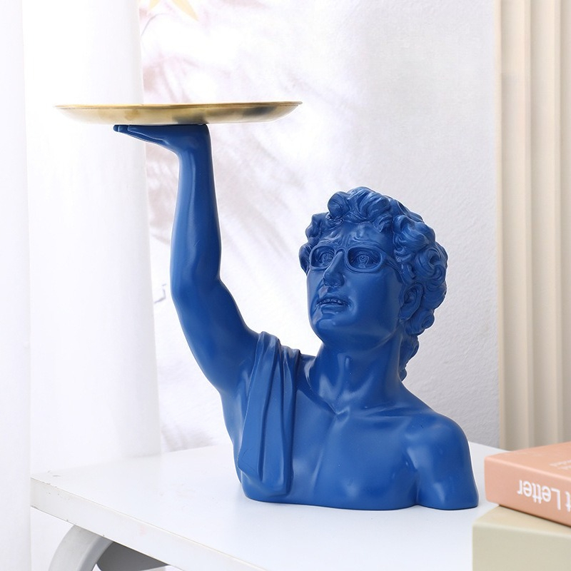 ダビデ彫刻トレイ クラシック ミケランジェロ胸像 サービング - Resin Art Gift For Anniversary のレビューと価格
