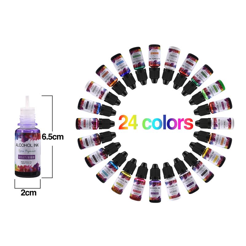 エポキシ樹脂,24色/バッチ,10ml,アート,液体,注入, - Resin Pigment Alcohol Ink のレビューと価格
