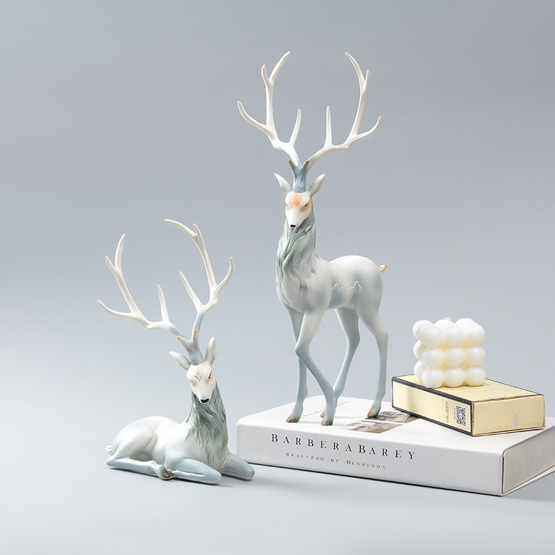軽贅沢なエルクの樹脂工芸品の装飾品。 ベージュブルーの家の装 - Resin Art Gift For Anniversary のレビューと価格