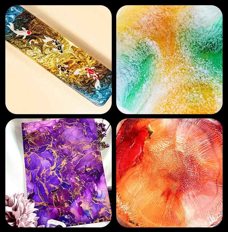 1 セットアートインクアルコールエポキシ樹脂顔料キット液体着 - Resin Pigment Alcohol Ink のレビューと価格