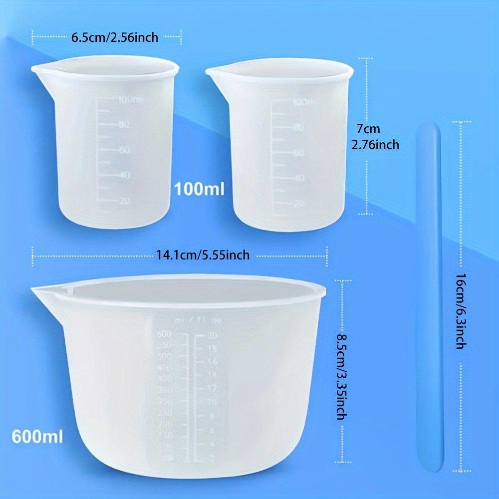 シリコン計量カップ、600ml/20oz&100mlの増粘・ - Resin Art Tools のレビューと価格