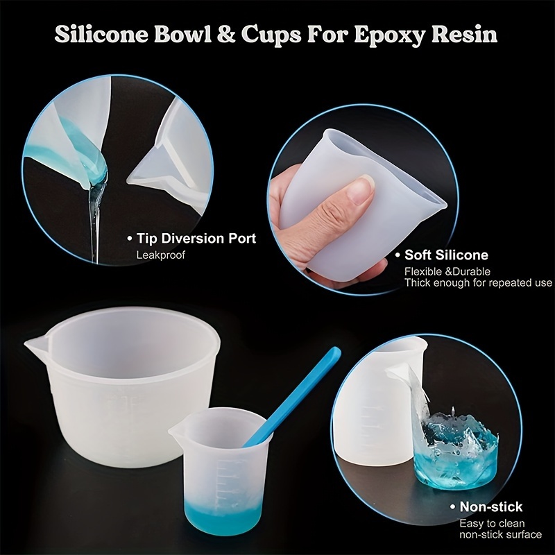 シリコン計量カップ、600ml/20oz&100mlの増粘・ - Resin Art Tools のレビューと価格