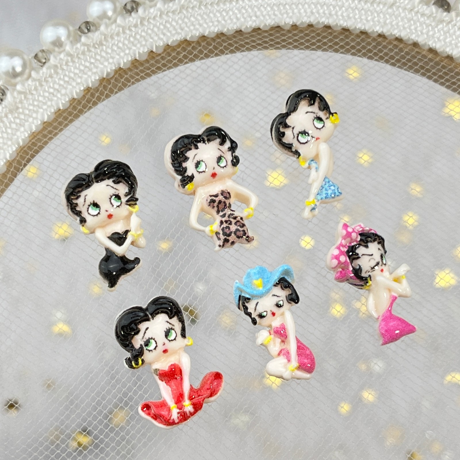 100個入り カートゥーンベティ ネイルアートアクセサリー  - Resin Art Diy のレビューと価格