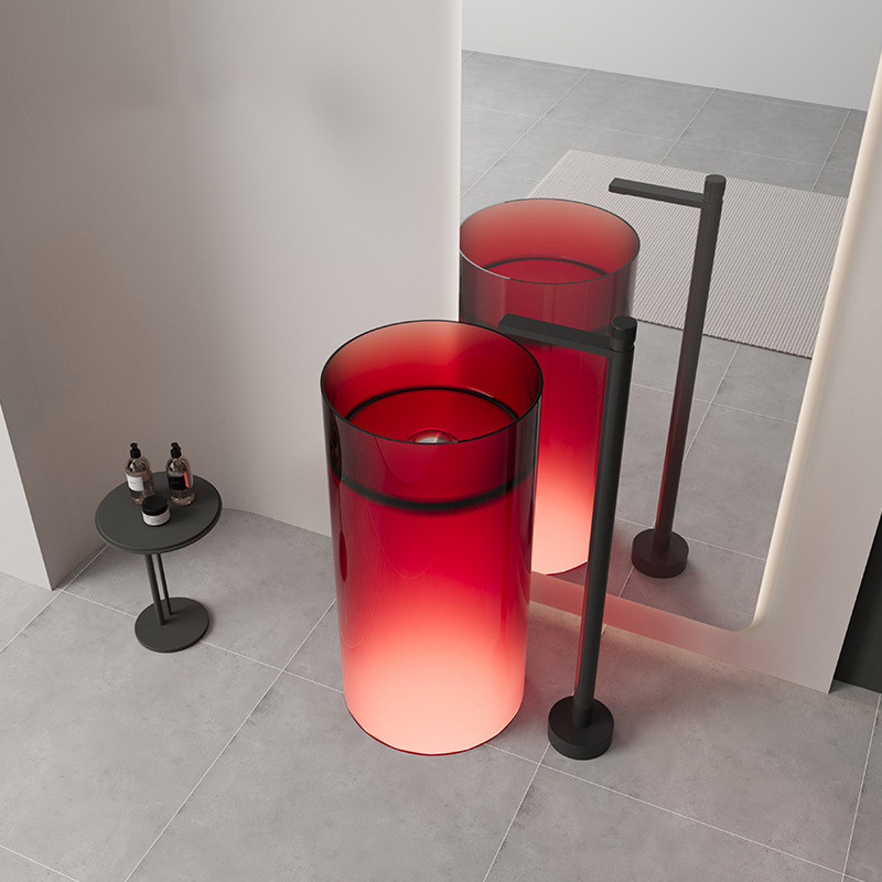 カラー純アクリル透明樹脂クリスタルアート一体型床置きトイレシ - Resin Art Floor Design のレビューと価格