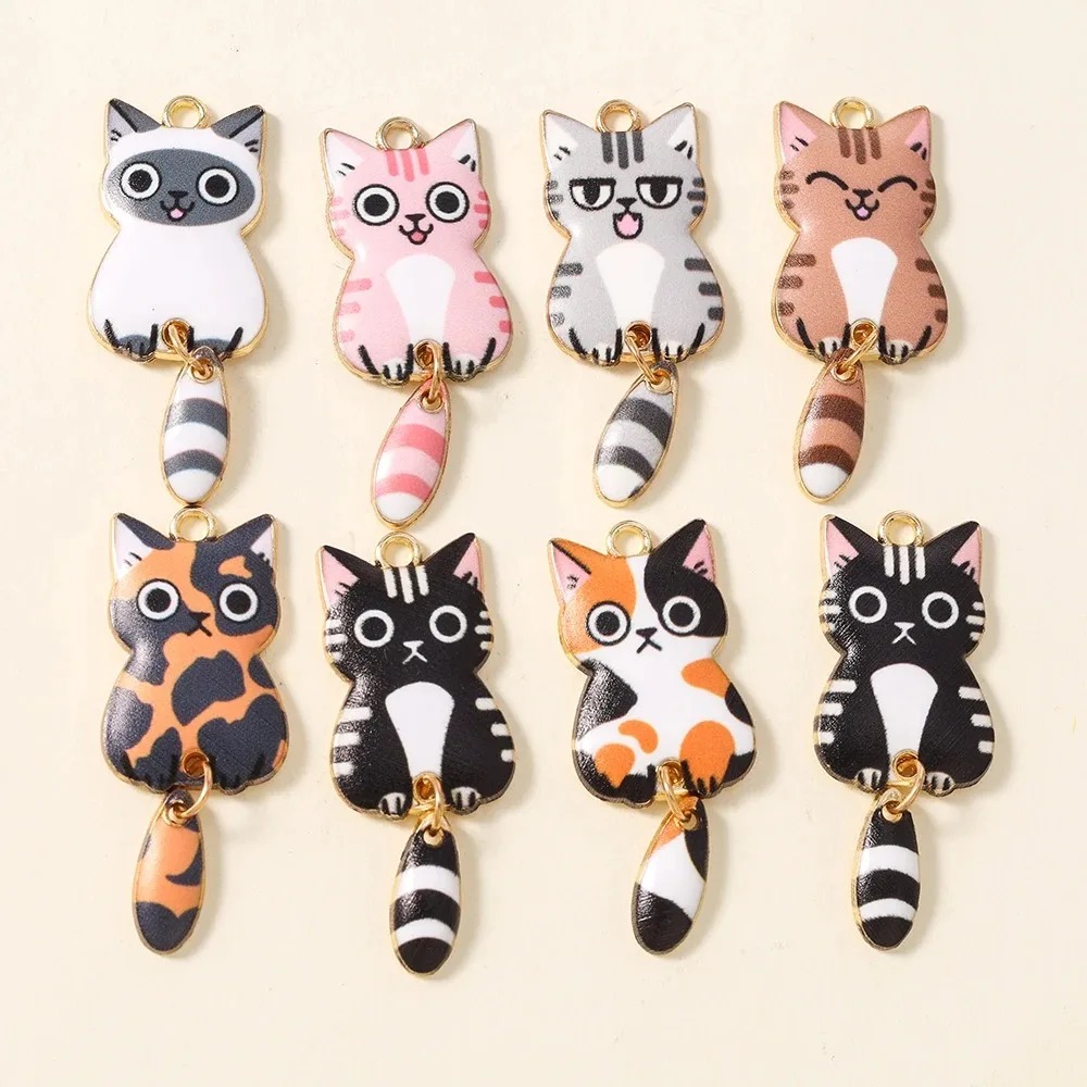 10 個 16 × 39 ミリメートルかわいい漫画猫樹脂チャ - Resin Art Supplies のレビューと価格