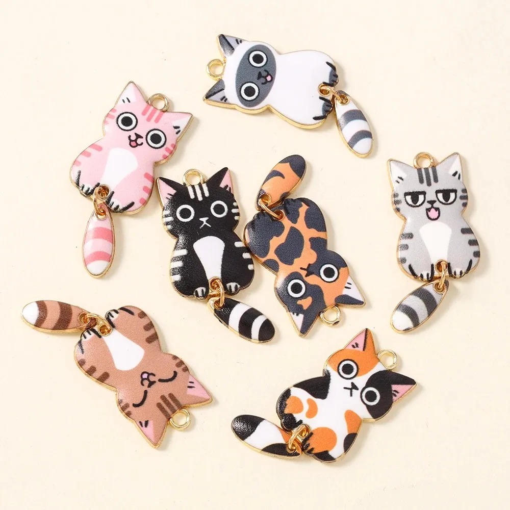 10 個 16 × 39 ミリメートルかわいい漫画猫樹脂チャ - Resin Art Supplies のレビューと価格