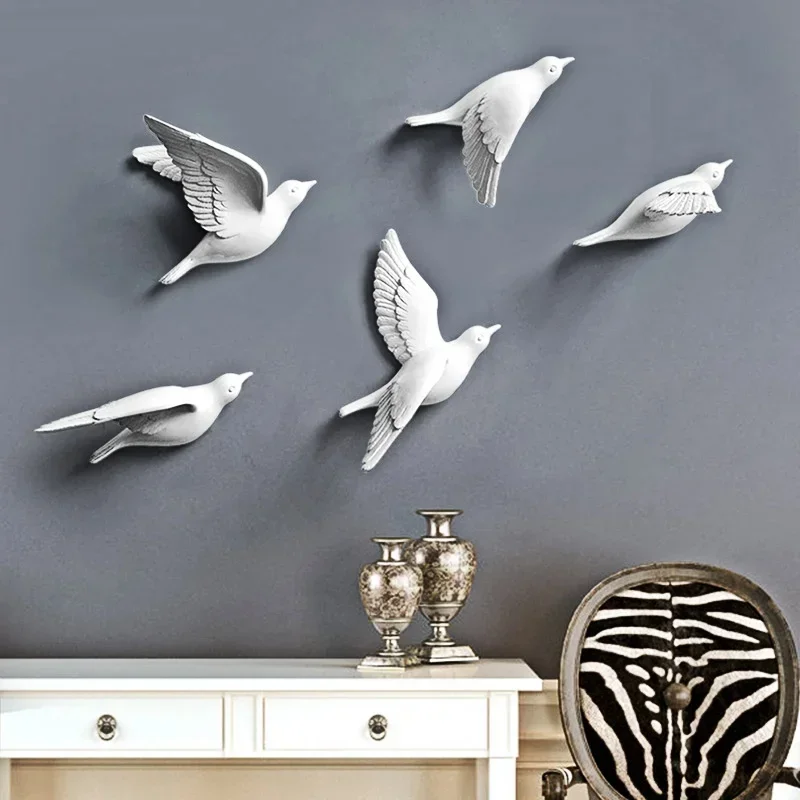 3D鳥の壁掛け,ヨーロッパの装飾アート,家の装飾,リビングル - Background Resin Art のレビューと価格