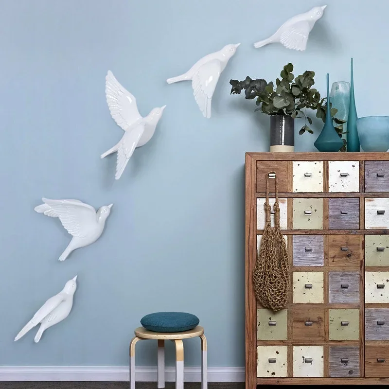 3D鳥の壁掛け,ヨーロッパの装飾アート,家の装飾,リビングル - Background Resin Art のレビューと価格