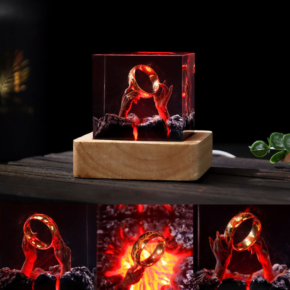 鬼界生物樹脂製テーブルライト クリエイティブアート ショック - Resin Art Ring のレビューと価格