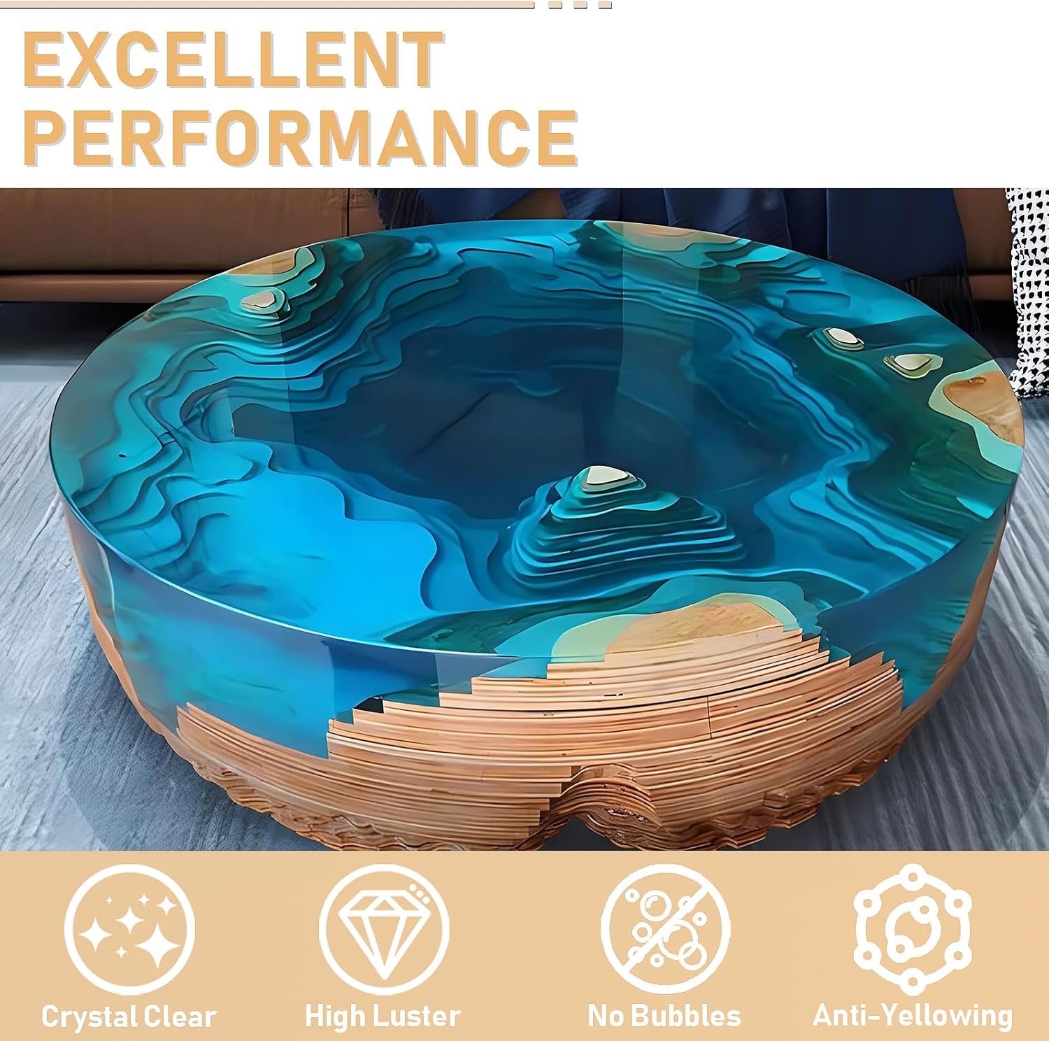 17.6オンス/33.8オンス AB樹脂エポキシ接着剤 UV - Resin Art And Jewelry のレビューと価格