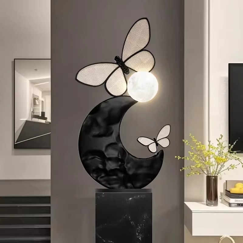 モダンラグジュアリー樹脂製蝶彫刻フロアランプ、アールデコデザ - Resin Art Floor Design のレビューと価格