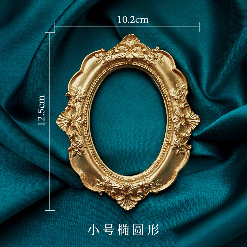 ゴールデンレトロフォトフレームネイルアートジュエリー装飾家の - Background Resin Art のレビューと価格