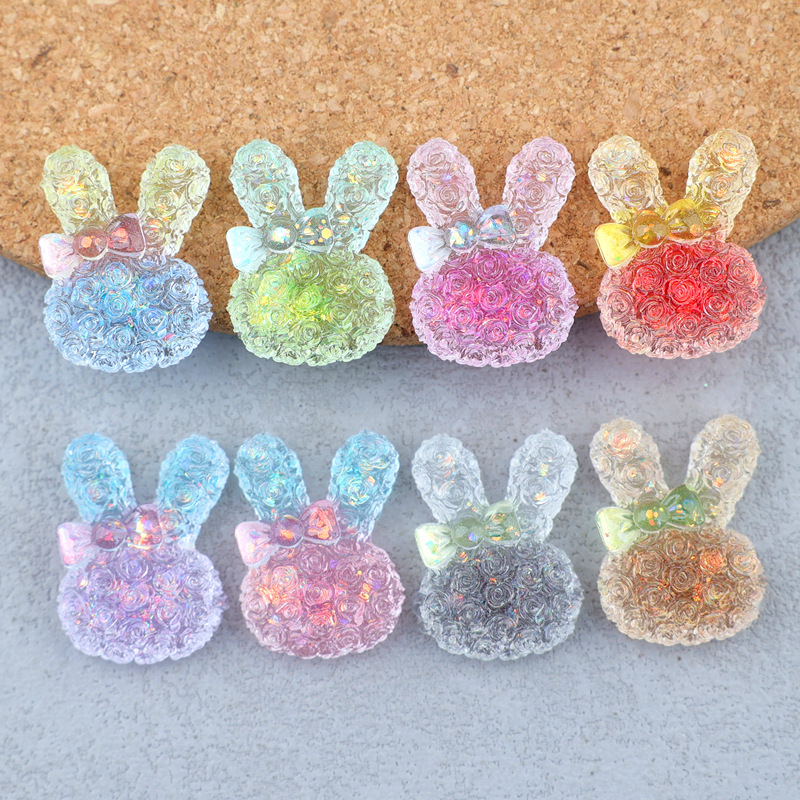5個入り 18*25mm 光るグラデーションウサギレジンカボ - Resin Art Supplies のレビューと価格