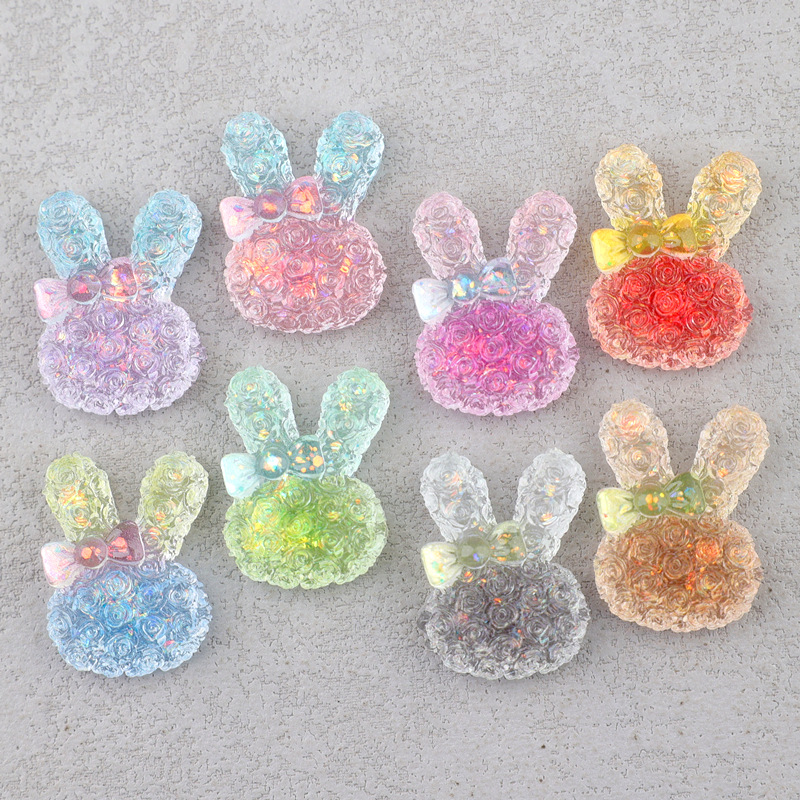 5個入り 18*25mm 光るグラデーションウサギレジンカボ - Resin Art Supplies のレビューと価格