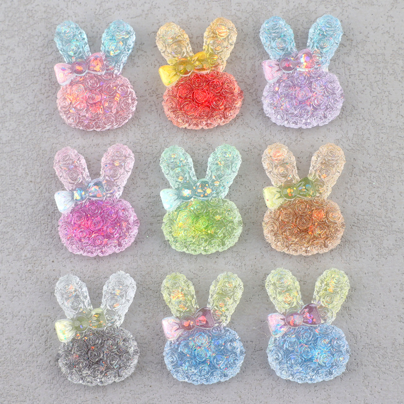 5個入り 18*25mm 光るグラデーションウサギレジンカボ - Resin Art Supplies のレビューと価格