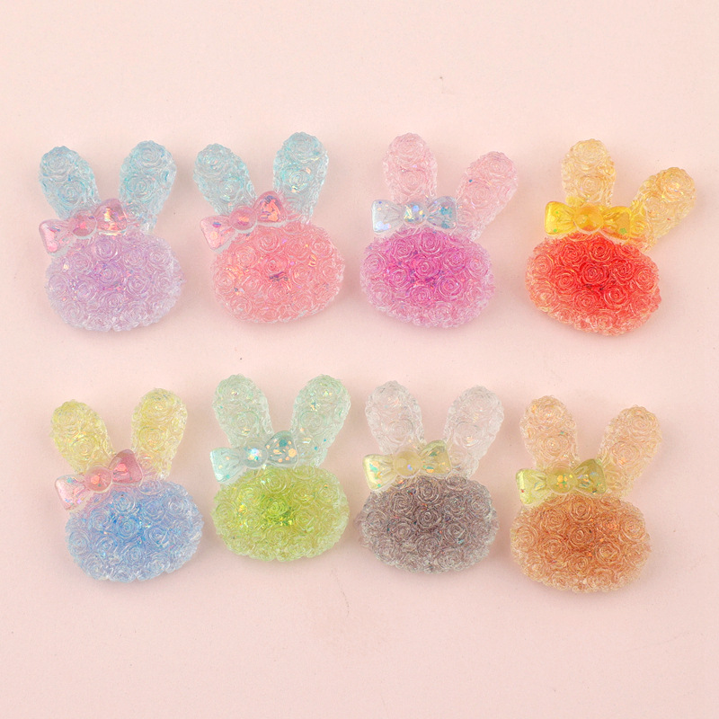 5個入り 18*25mm 光るグラデーションウサギレジンカボ - Resin Art Supplies のレビューと価格