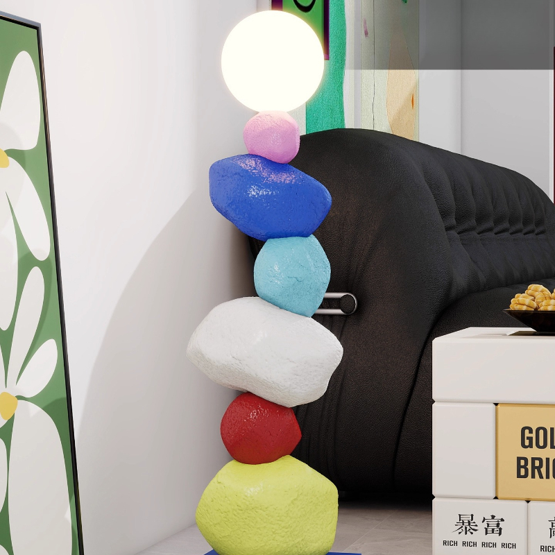 デザイナー カラフル レジン製像 LED フロアランプ クリ - Resin Art Floor Design のレビューと価格