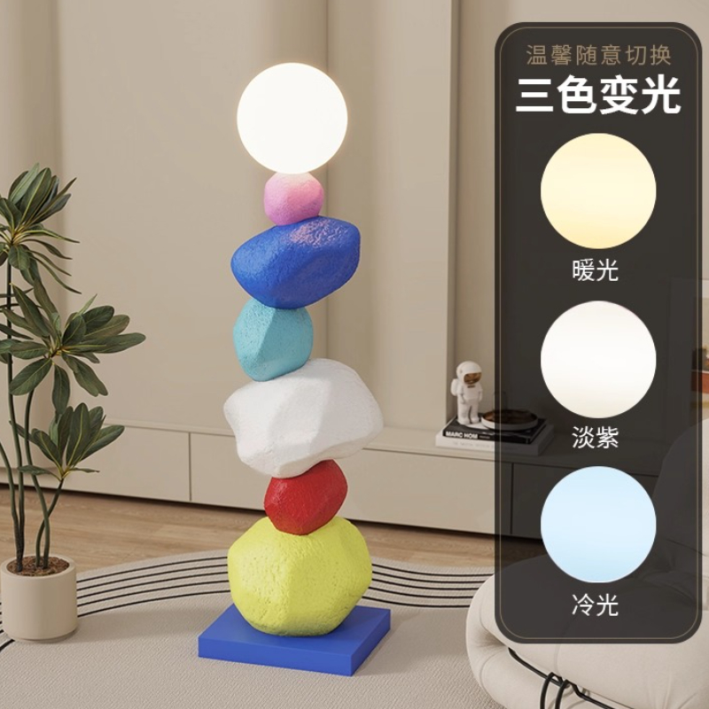 デザイナー カラフル レジン製像 LED フロアランプ クリ - Resin Art Floor Design のレビューと価格