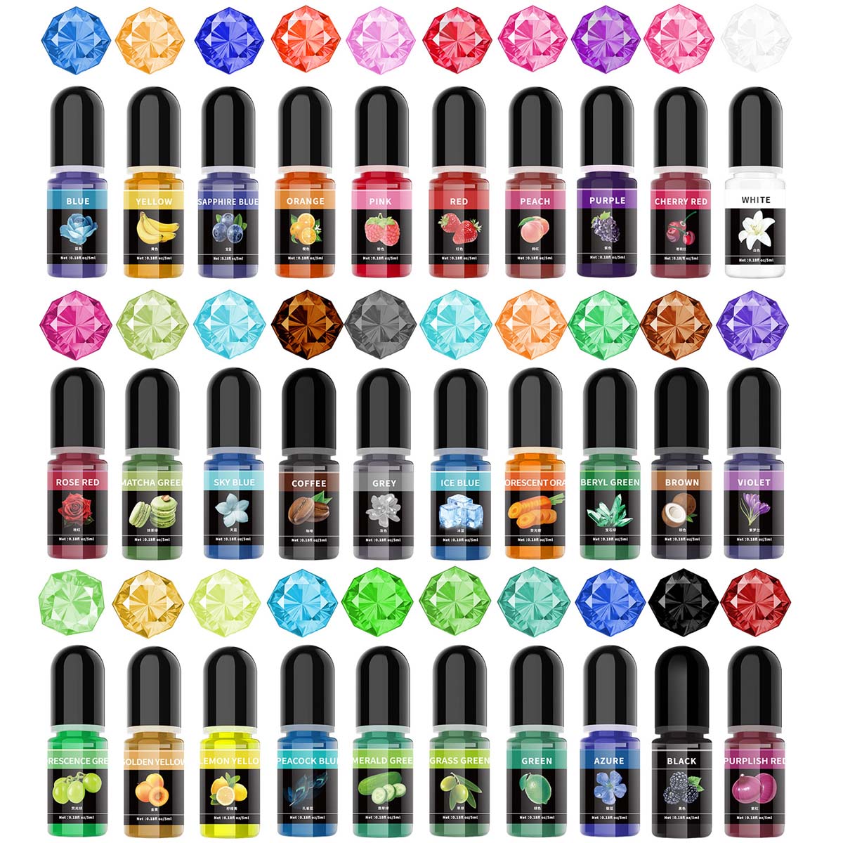 5ml/ボトル エポキシ樹脂顔料 液体着色剤 染料 ユニバー - Resin Art And Jewelry のレビューと価格