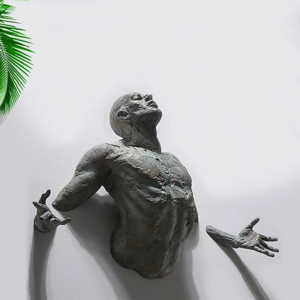 模造銅の壁の装飾抽象的なキャラクターロッククライミングマン彫 - Background Resin Art のレビューと価格