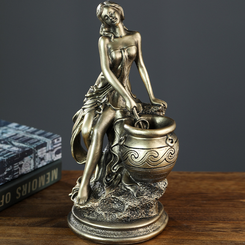 ギリシャの女神像、手作りの古典彫刻、アフロディーテまたはアテ - Resin Art Gift For Anniversary のレビューと価格