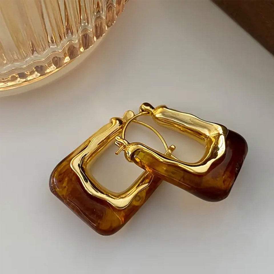Yupsk フレンチファッション ヴィンテージ U 字型フー - Resin Art Ring のレビューと価格